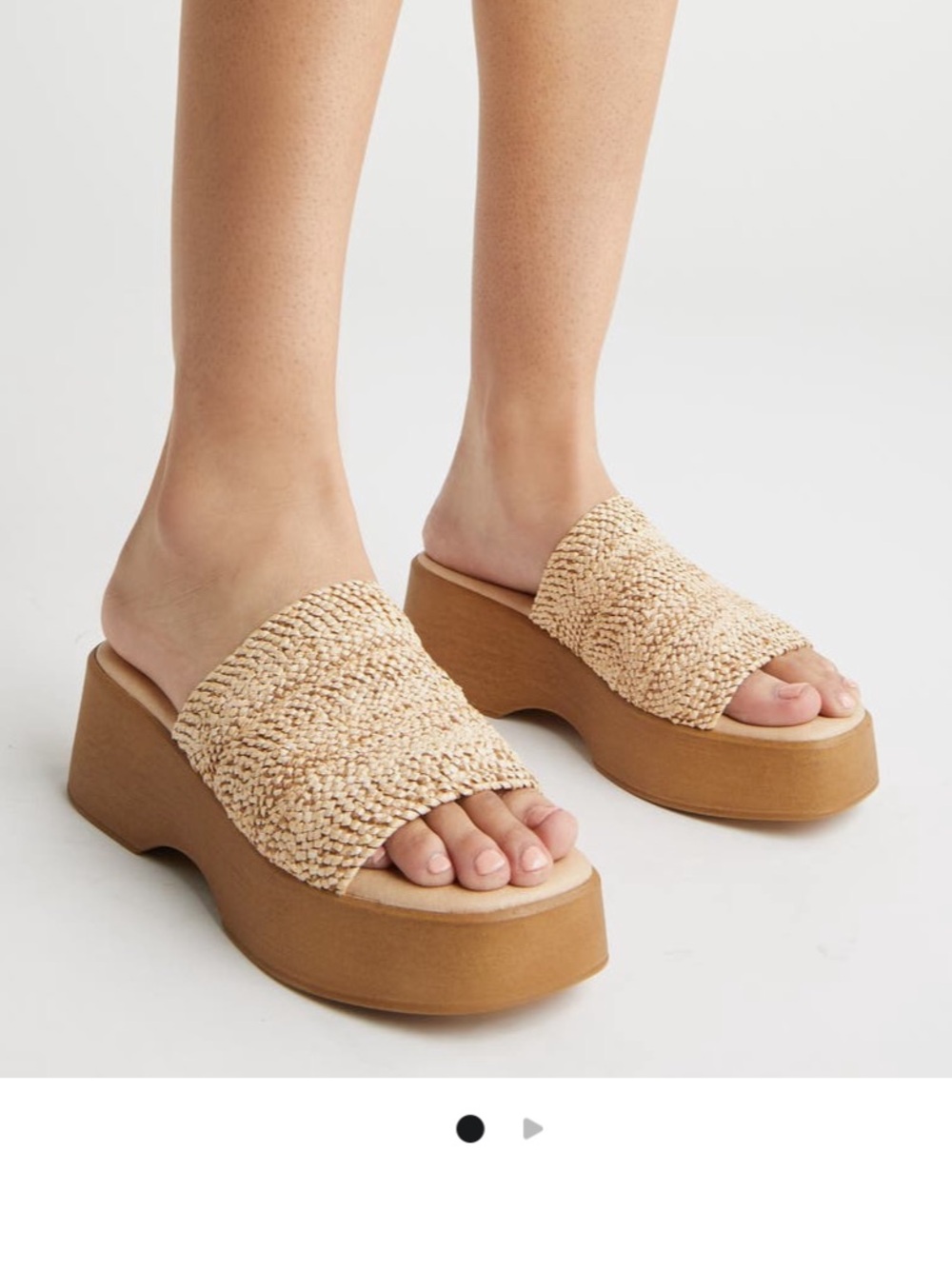 Steve Madden Woven Platform Slide Sandals in Natural